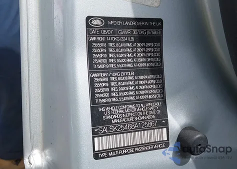 2008 Land Rover Range Rover Sport Hse from USA, damaged, VIN SALSK25468A125867